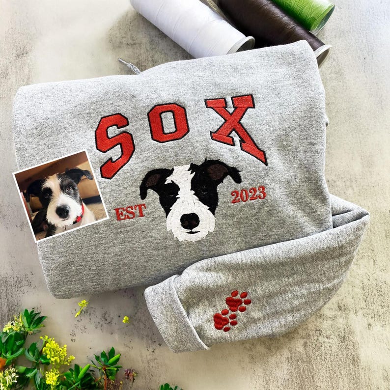 Custom Embroidered Pet Sweatshirt, Cat Mom Sweatshirt, Personalized Dog Dad Gift, Halloween Gift For Pet Lover