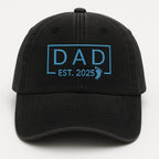 New Dad Hat EST. Year Personalized Embroidered Baseball Cap with Baby Footprint, Thoughtful Father-to-Be Gift for Pregnancy Announcement or First Father s Day