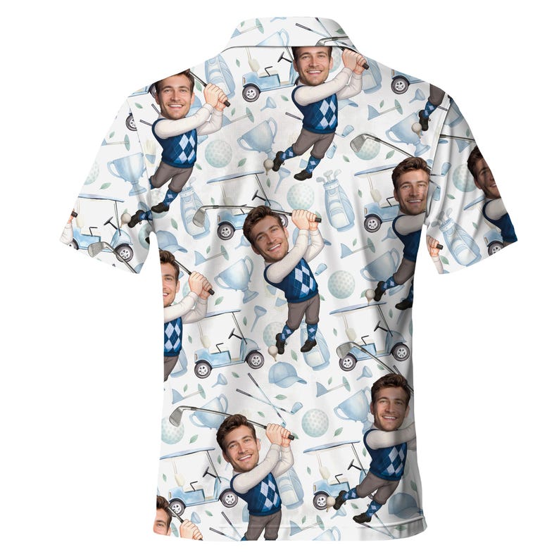 Custom With Your Face Golf Pattern Polo Shirts For Men Golf Polos Personalized Mens Shirts Button Up Shirt Gift For Him, Fathers Day Gift il_794xN.6994189227_fxs8.jpg