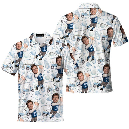 Custom With Your Face Golf Pattern Polo Shirts For Men Golf Polos Personalized Mens Shirts Button Up Shirt Gift For Him, Fathers Day Gift il_794xN.6994189231_8orc.jpg