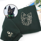 Embroidered Sweatshirt Custom - Dog Mom Birthday Gift Dog Lover Sweatshirt - Outline Photo Hoodie - Personalized Dog Dad Hoodie Gift