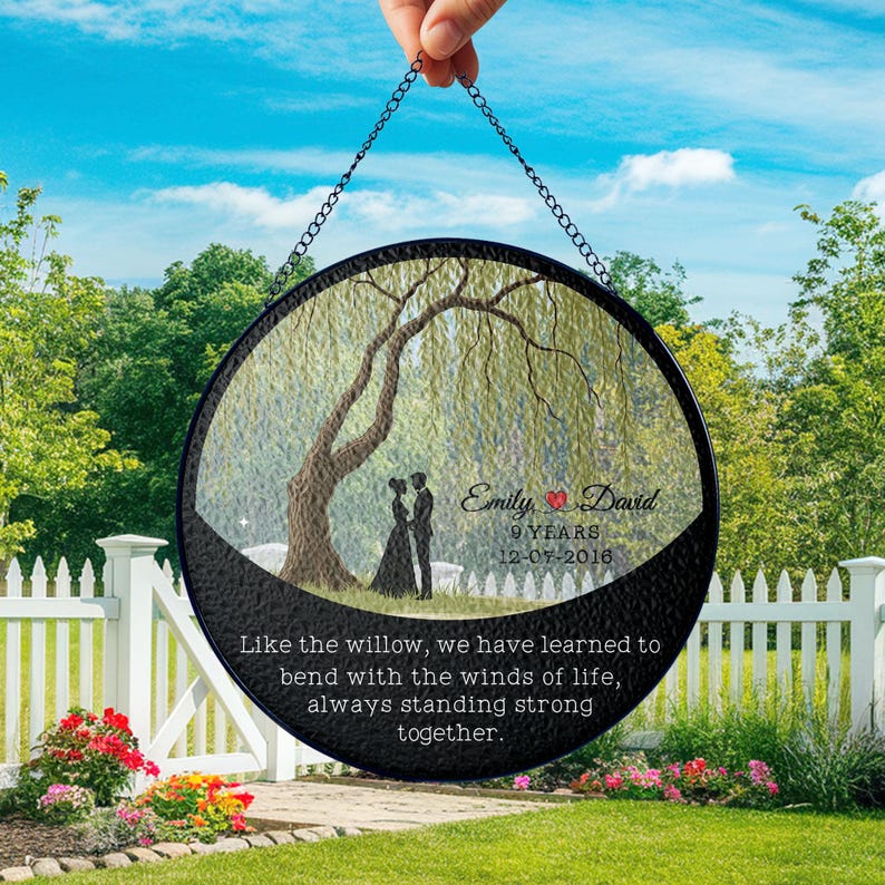 9th Anniversary Willow Tree Gift, 9 Year Anniversary Willow Glass Suncatcher, Willow Tree 9 Year,Anniversary Gifts,Anniversary,Couples Gifts il_794xN.6999540912_onsg.jpg