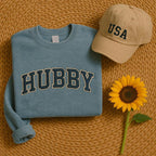 Custom Wifey & Hubby Embroidery Sweatshirt, Personalized Bridal Shower Embroidered Hoodie Gift, Engagement Newlywed Gift, Anniversary Gift