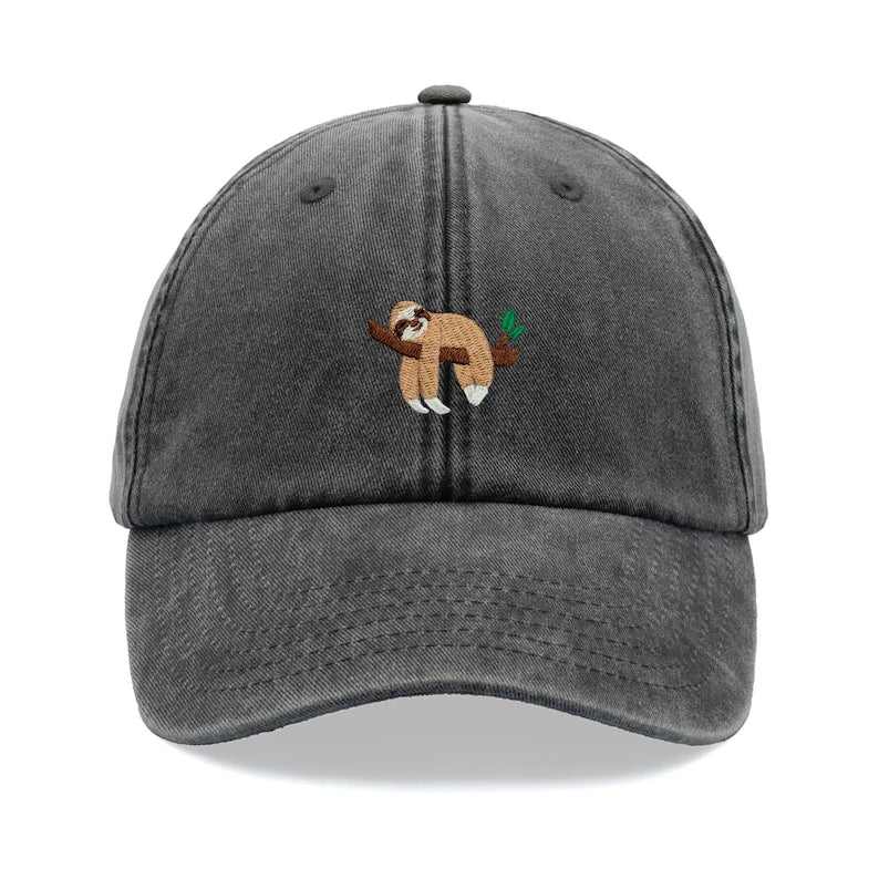 Embroidered Sloth Sleeping Baseball Cap Vintage Washed Cotton Unisex Dad Hat Adjustable Funny Faded Sports Sun Bird Summer Holiday Funny