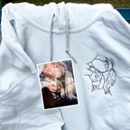 Custom Embroidered Couple Portrait From Photo Hoodie - Matching Hoodies For Couples - Anniversary Gifts For Boyfriend - Gift For Husband