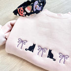 Embroidered Coquette Halloween Icon Crewneck Sweatshirt | Cute Halloween | Spooky Season| Coquette Bow | Gift for Her| Autumn, Fall |G18ECHI