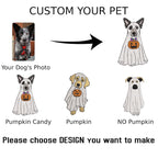 Custom Dog Embroidered Hat Halloween Ghost Dog Washed Hat Halloween Embroidered Baseball Hat Dogs Embroidered Cap Pet Ghost Hat