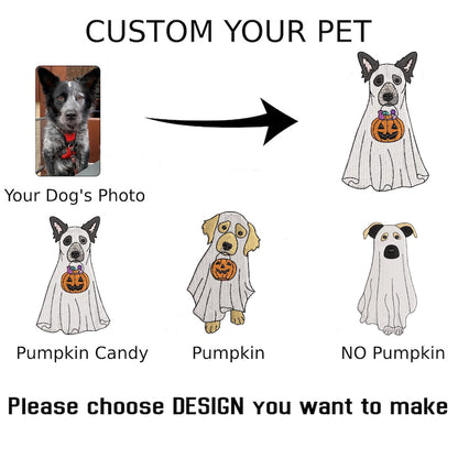 Custom Dog Embroidered Hat Halloween Ghost Dog Washed Hat Halloween Embroidered Baseball Hat Dogs Embroidered Cap Pet Ghost Hat