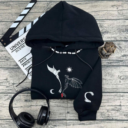 Toothless & Light Fury Embroidered T-Shirt, Toothless And Light Fury Couple Matching Sweater, How To Train Your Dragon Embroidery Hoodie