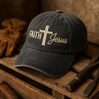 Faith Jesus Hat Christian Embroidered Cross Baseball Cap, Religious Adjustable Dad Hat for Men and Women, Spiritual Gift for Believers and Church Wear