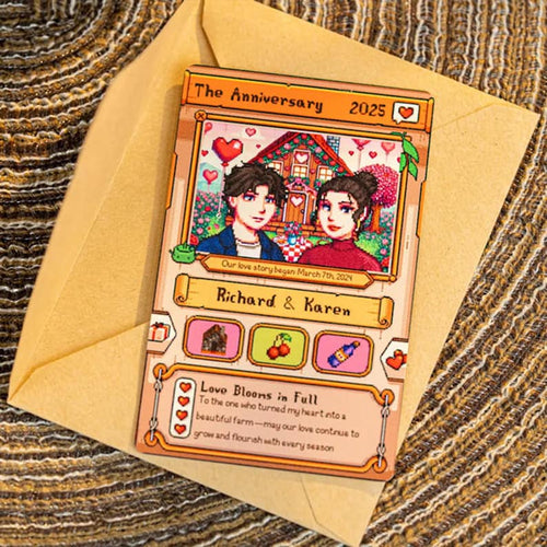 Custom Stardew Valley Card - Personalized Couples Gifts - Anniversary Gift - Couple Anniversary - Gift for Him Her- Gift for Farming Gamer il_794xN.7024763180_1s1v.jpg