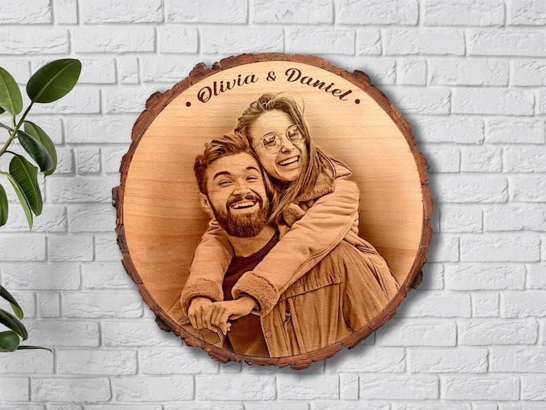 Personalized Photo on Bark Edge Wood | Custom wooden photo Art Large |Burned Wood Picture| Wedding, Anniversary, Valentine s, Couple Gift il_794xN.7026382391_1jf7.jpg