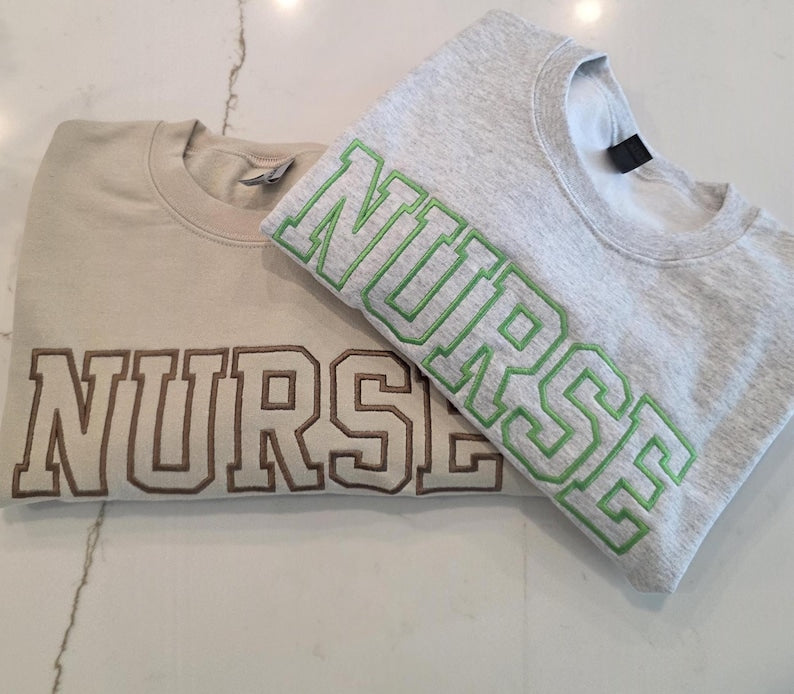 Embroidered Nurse Sweatshirt, Nurse Hoodie, Nurse Pullover, Gift for Grad, gift for her, New Nurse Gift, Nursing School Shirt, gift for her