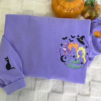 Comfort Color Hocus Pocus Embroidered Unisex Sweatshirt, Hocus Pocus Halloween Crewneck, Halloween Shirt, Funny Halloween Gift For Friends