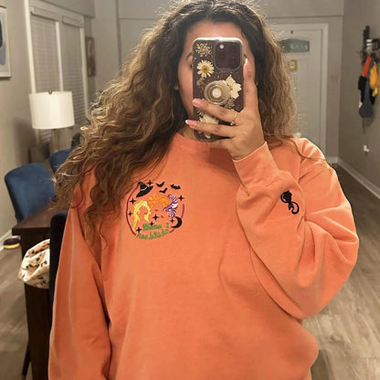 Comfort Color Hocus Pocus Embroidered Unisex Sweatshirt, Hocus Pocus Halloween Crewneck, Halloween Shirt, Funny Halloween Gift For Friends