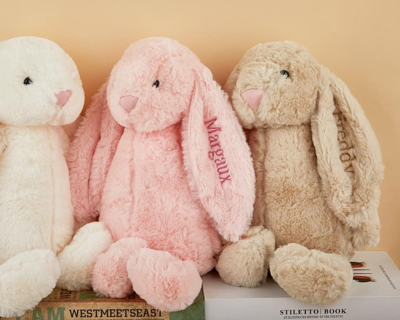 Personalized Embroidered Bunny Rabbit, Personalised Bunny Rabbit Toy,Custom Monogrammed Bunny Rabbit,Bunny Soft Plush Toy,Kids Birthday Gift