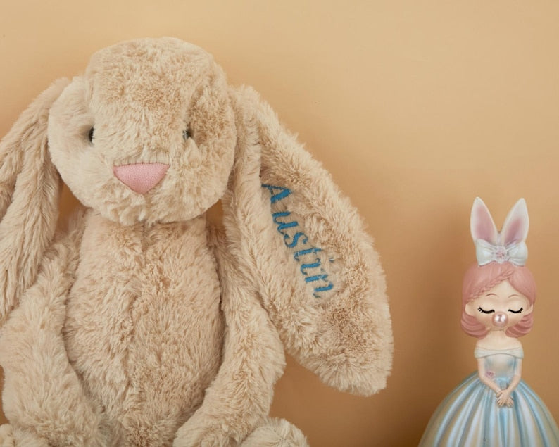Personalized Embroidered Bunny Rabbit, Personalised Bunny Rabbit Toy,Custom Monogrammed Bunny Rabbit,Bunny Soft Plush Toy,Kids Birthday Gift