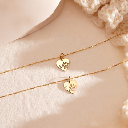 Custom Paw Name Necklace with Heart, Personalised Paw Print Necklace, Dog Paw Letter Necklace, Pet Memorial Gift for Her, Mothers Day Gift il_794xN.7030367687_7ndw_1.jpg