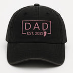 New Dad Hat EST. Year Personalized Embroidered Baseball Cap with Baby Footprint, Thoughtful Father-to-Be Gift for Pregnancy Announcement or First Father s Day