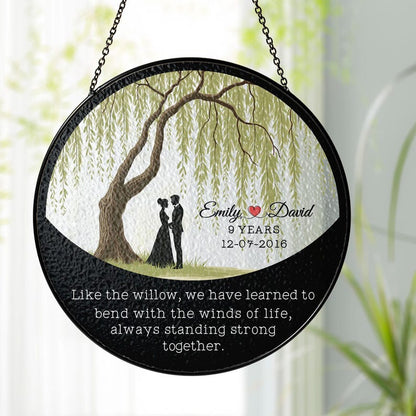 9th Anniversary Willow Tree Gift, 9 Year Anniversary Willow Glass Suncatcher, Willow Tree 9 Year,Anniversary Gifts,Anniversary,Couples Gifts il_794xN.7047516307_fjz4.jpg