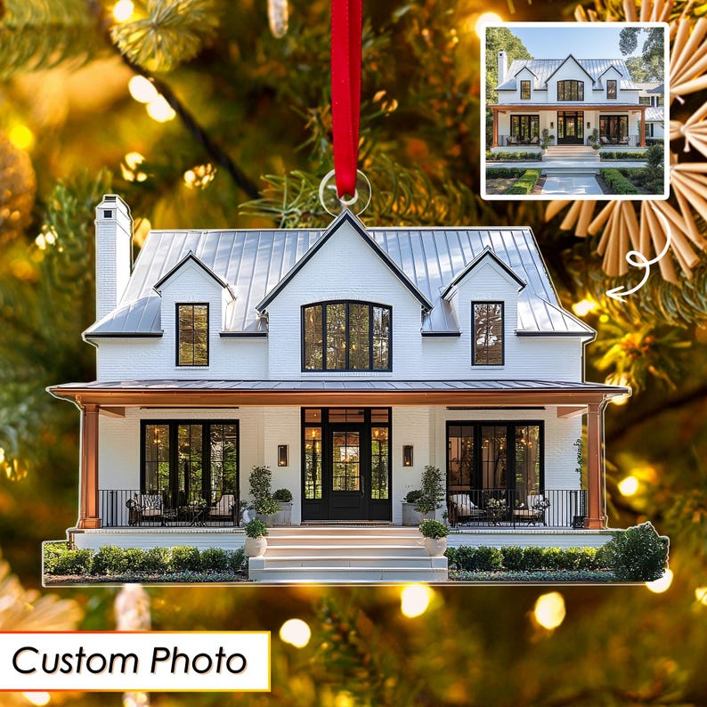 Personalized Home Photo Ornament, Custom New Home Christmas Ornament, House Ornament, Family Name Ornament, Housewarming Gift, Realtor Gift il_794xN.7048727926_olk5.jpg