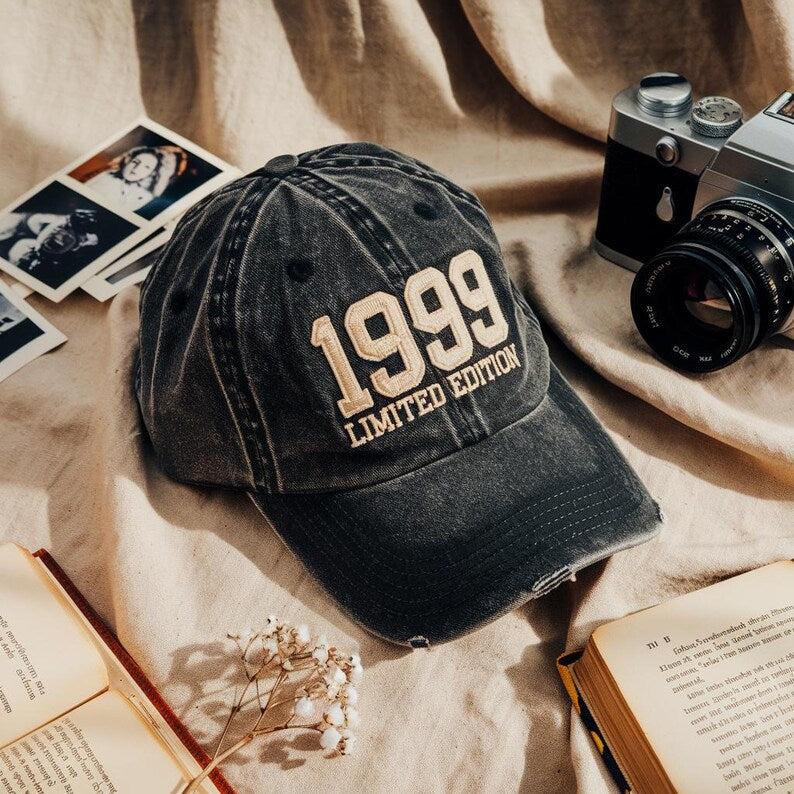 Vintage Year Baseball Cap Embroidered Birth Year Hat, Limited Edition Adjustable Dad Hat, Retro Birthday Gift for Men and Women