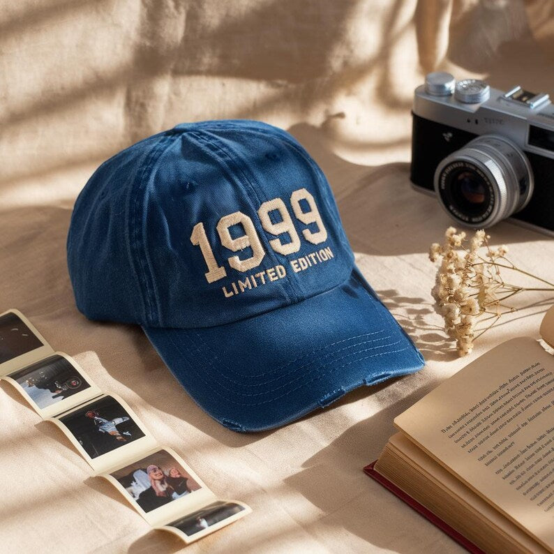 Vintage Year Baseball Cap Embroidered Birth Year Hat, Limited Edition Adjustable Dad Hat, Retro Birthday Gift for Men and Women