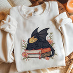 Dragon Book Embroidered Sweatshirt, Fantasy Book Reader Sweatshirt, Fourth Wing Sweater, Basgiath War College Shirt, Dragon Book Lover Shirt