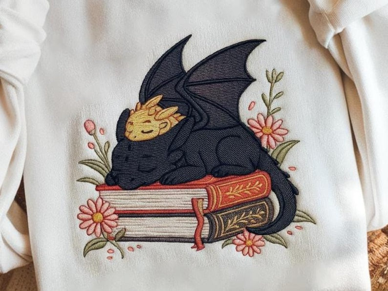 Dragon Book Embroidered Sweatshirt, Fantasy Book Reader Sweatshirt, Fourth Wing Sweater, Basgiath War College Shirt, Dragon Book Lover Shirt
