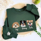 Embroidered Pet Sweatshirt for Women, Custom Dog Face Embroidered Sweatshirt, Custom Pet Hoodie, Gift for Pet Lovers, Personalized Gift For Mom