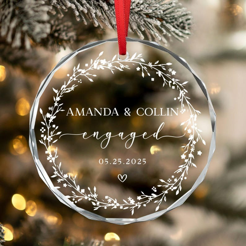 Personalized Engaged Ornament 2025, Engagement Ornament with Names & Date, Engaged Gift, Newlywed Gift For Couple,Wedding Keepsake Ornament il_794xN.7064559228_qjoa_1_74690192-fc7d-4765-87ba-67bf05cac795.jpg