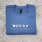 Lord is My Shepherd Embroidered Crewneck - Inspirational Apparel - Psalm 23 Gift - Lord is My Shepherd Shirt - Sweatshirt - Hoodie