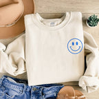 Embroidered Happy Face Comfort Colors Shirt, Custom Happy Face Shirt, Smile Shirt, Retro Happy T-Shirt, Embroidered Shirt, Custom Shirt