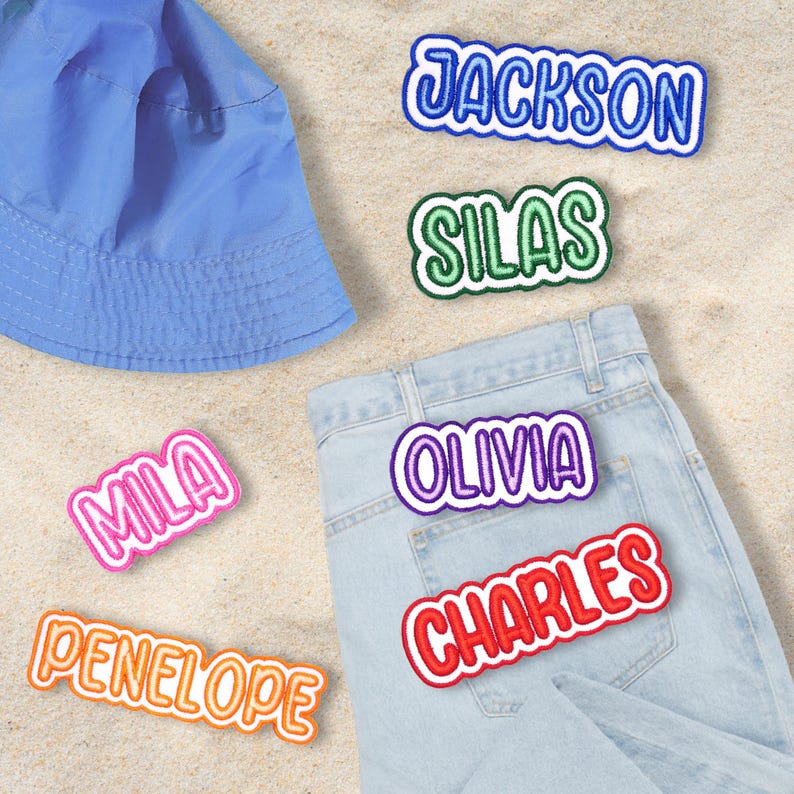 Custom Embroidered Name Patch Personalized Text Patches | Colorful Name Patch Iron-On or Sew-On | For Clothes, Uniforms, Bags