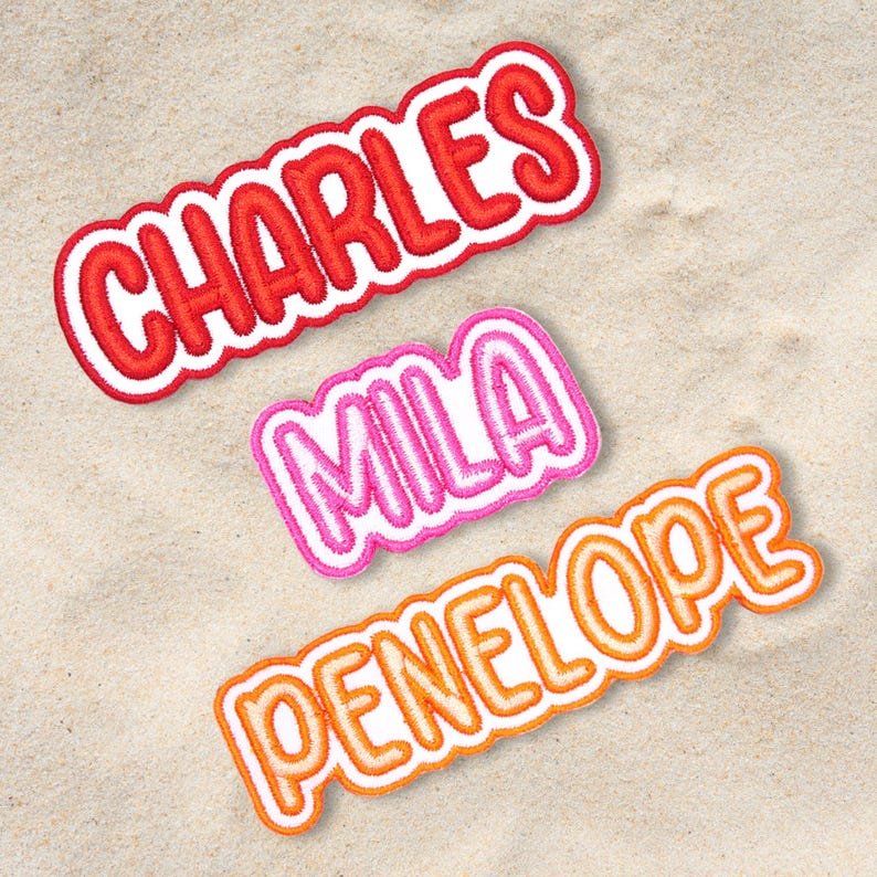 Custom Embroidered Name Patch Personalized Text Patches | Colorful Name Patch Iron-On or Sew-On | For Clothes, Uniforms, Bags