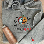 Custom The Pumpkin King & Queen Embroidery Halloween Couple Sweatshirt or Hoodie | Custom Couple Halloween Spooky Embroidered Tshirt