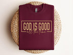 Inspirational Christian Sweatshirt God Is Good All The Time Faith Graphic Pullover, Religious Gift for Men and Women, Cozy Spiritual Sweater