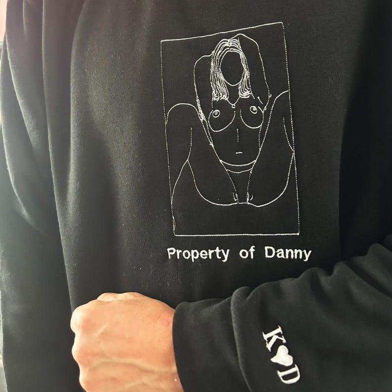 Spicy Hoodie, Custom Embroidered Portrait Sweatshirt, Custom Couple Portrait, Valentine Gift For Boyfriend, Gifts for Him, Anniversary Gift
