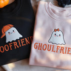 Couple Halloween Ghost Sweatshirts | BooFriend GhoulFriend Embroidered Shirts | Matching Fall Outfits for Couples Funny Gift | Couple Gift