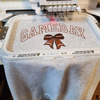 Football Bow Game Day Embroidered Crewneck, Football Mom Game Day Sweatshirt, Embroidered Sweatshirt, Football Bow hoodie Embroidery