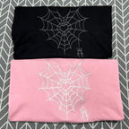 Spider Web Couples Matching Valentine's Embroidered Hoodie, Custom Initial Heart Crewneck, Anniversary Gift, Personalized Heart Name Sleeve