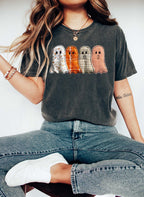 Faux Embroidery Ghost Sweatshirt, Patchwork Ghost Halloween Shirt, Fall Ghost Quilt Tee,Spooky Season Shirt, Cute Halloween TShirt Cozy Tee