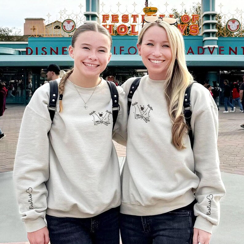Custom Embroidered Pinky Promise Matching Sweatshirt for Couples or Besties | Best Friend Sweatshirt | Couple Hoodie | Birthday Gift
