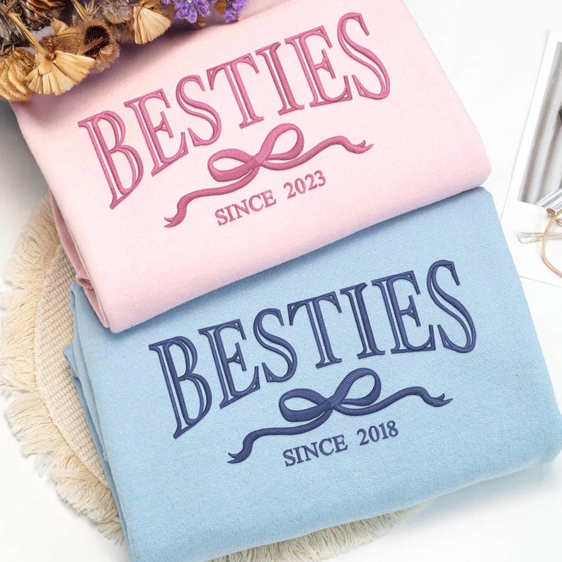 Matching Hoodies for Best Friends | Besties Embroidered Sweatshirts | Custom Girls Trip Hoodies | BFF Outfits | Soul Sister Gift