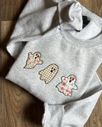 Three Little Ghosts Embroidered Sweatshirt