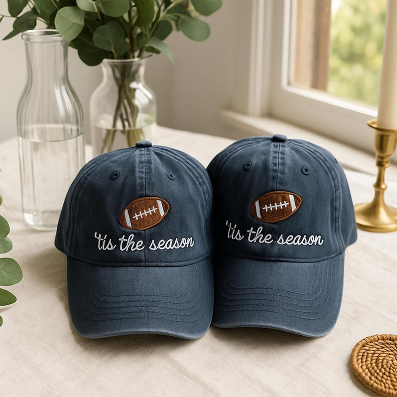 Football Season Embroidered Vintage Washed Hat, Ti the Season Cap, Football Season Cap, Game Day Football Hat, Football Gift, Football Mom