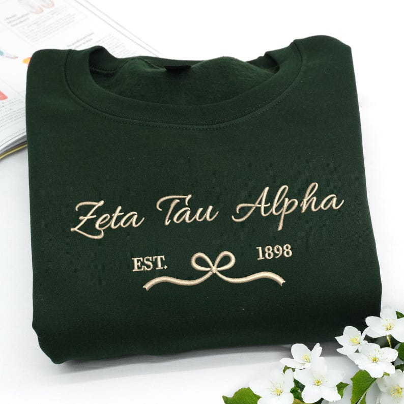 Custom Embroidered Sorority Sweatshirt - Girl's Trip 2026 Sweatshirt - Coquette Sorority Crewneck Besties Gifts For Her - Friendship Gifts