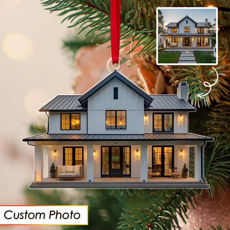 Personalized Home Photo Ornament, Custom New Home Christmas Ornament, House Ornament, Family Name Ornament, Housewarming Gift, Realtor Gift il_794xN.7096696703_qjb2.jpg