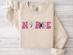 Embroidered Halloween Nurse Shirt, Spooky Season Nurse Gift, Spooky Nurse, Nurse Shirt, Halloween Nurse Ghost, Fall RN Registered Nurse Shirt