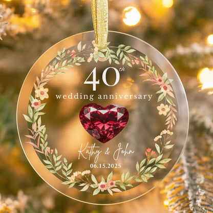 Personalized 40th Wedding Anniversary Glass Ornament, 40 Years Anniversary Gifts for Parents, Forty Wedding Gift, Ruby Anniversary Gift il_794xN.7102474385_mnw2.jpg
